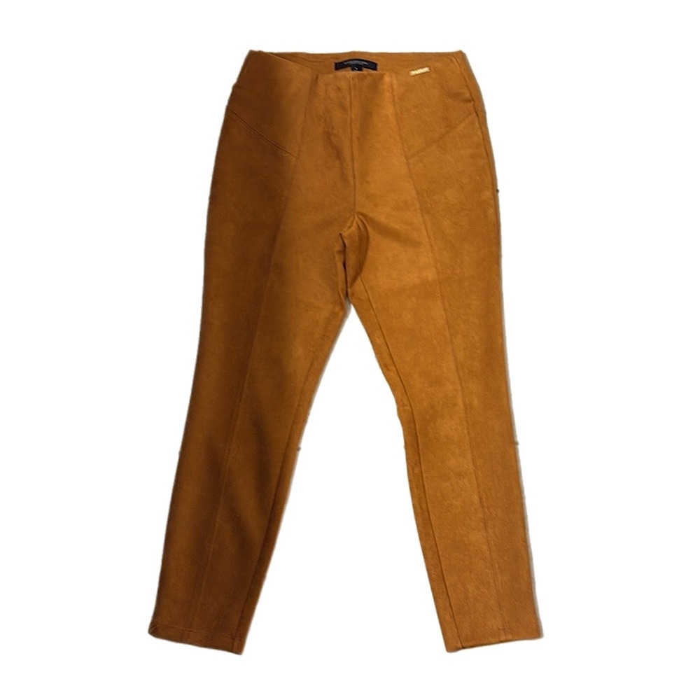Marc New York Andrew Marc Womens Rust Faux Suede Straight Leg Pant Medium Fall